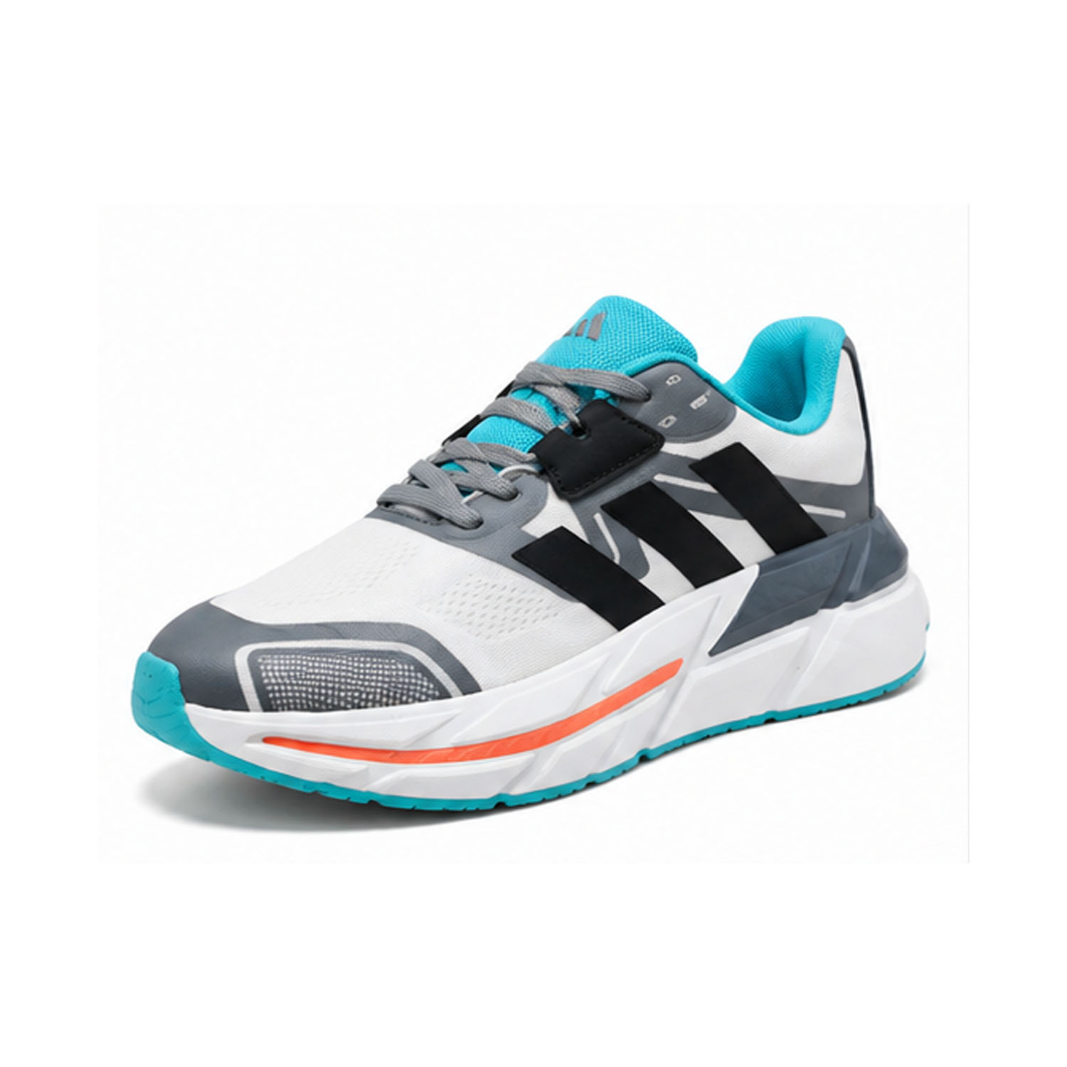 AQUA STRIDE CHUNKY SPORTS SNEAKERS-WHITE,GREY & TURQUOISE image 4